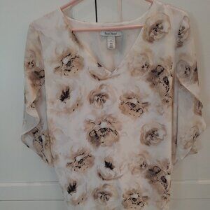 Soft Floral Angel Sleeve Top - WHBM